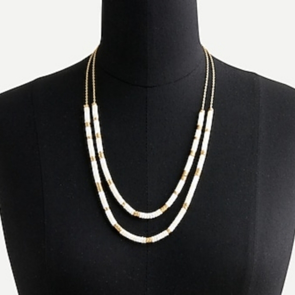 J.Crew Necklace Layered Chevron Beaded - Picture 1 of 6